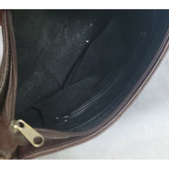 Max Chaoul Couture Purse Vintage Leather Brown Shoulder Handbag Velvet Lining - Picture 12 of 16